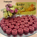 Round Mirror Tray of Name Printed Pink Chocolate 40 pieces - Fantastic Chocolate