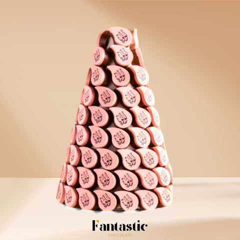 Tower of Name Printed Tear Chocolate - Blue/Pink (12) - Fantastic Chocolate