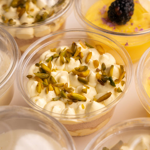 Trio Trifle Dessert Cups: Custard, Osmalieh, Muhallabiya - Fantastic Chocolate