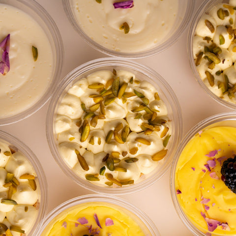 Trio Trifle Dessert Cups: Custard, Osmalieh, Muhallabiya - Fantastic Chocolate