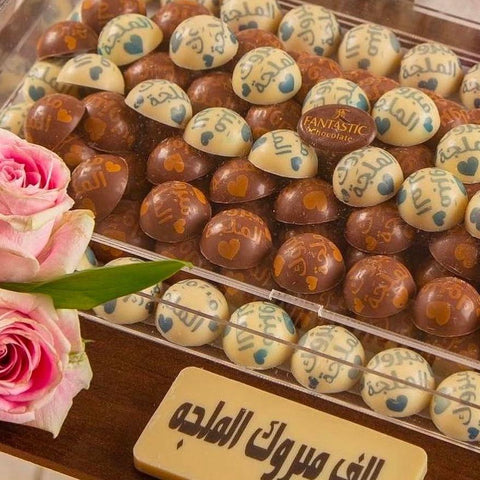 Wooden Tray of Engagement Chocolate - Fantastic Chocolate