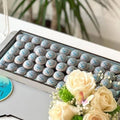 Wooden Tray of Name Printed Chocolate - Blue/Pink - Fantastic Chocolate